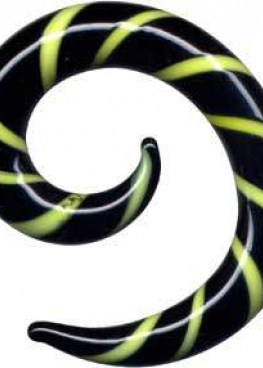 Dehnungsspirale Glas Schwarz Gelb