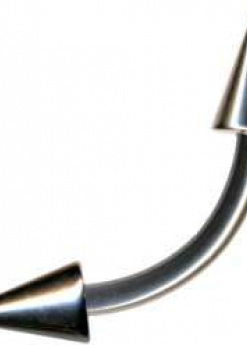Banana Titanium Silver Curved Barbell Arrow Pointed