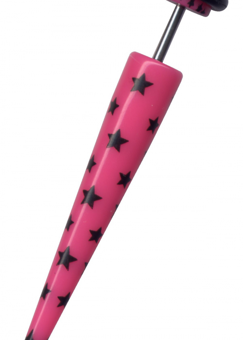 Fake Dehnungsstab Acryl Chrirurgenstahl Pink Schwarze Sterne 1,2mm