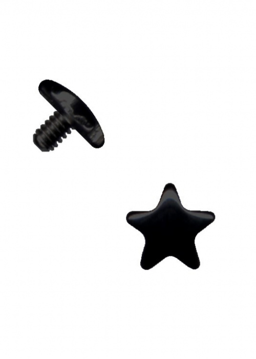 Top Dermal Anchor Surgical Steel Star Black