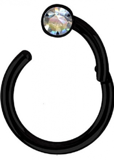 Clicker Schwarz Chirurgenstahl Kristall Weiss