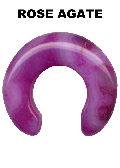 Dehnungssichel Naturstein Pink Achat 6mm