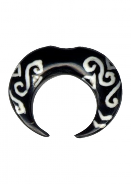 Dehnungssichel Dehnspirale Horn Schwarz Weiss Streifen 4mm