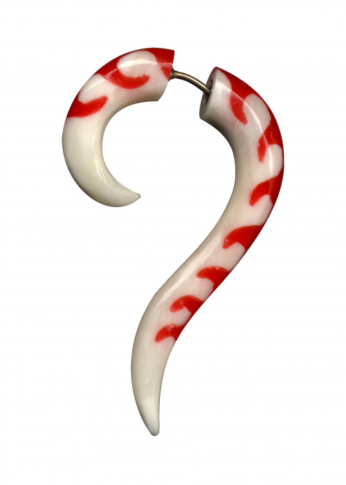 Fake Dehnungssichel Dehnungsspirale Knochen Stahl Weiss Rot 1,6mm