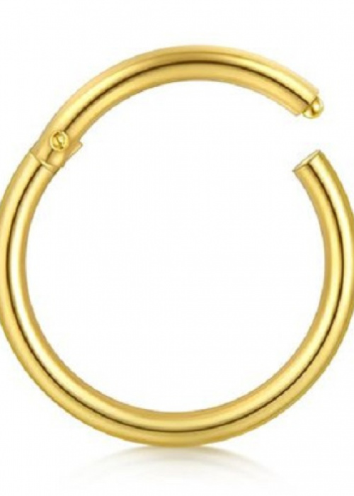 Clicker Hinged Ring Real Yellow Gold 585 14K Nose Ring Earring