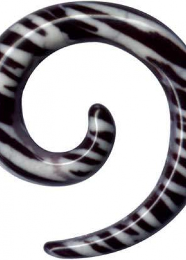 Dehnungsspirale Acryl Zebra Schwarz Weiss
