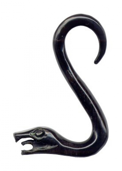 Dehnungssichel Dehnspirale Horn Schwarz Schlange 3mm