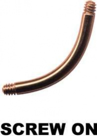 Curved Bar Surgical Steel Rose Gold with Thread