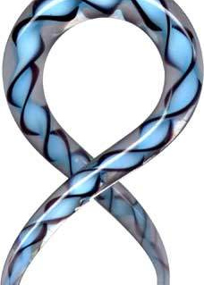 Dehnungsspirale Glas Transparent Hellblau Schwarz