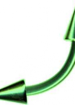 Banana Surgical Steel Grün Curved Barbell Pointed