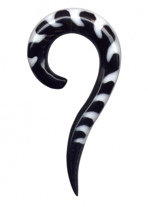 Dehnungssichel Spirale Horn Schwarz Weiss Streifen 6mm