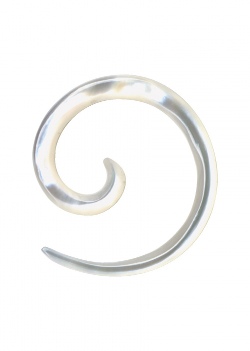 Dehnungsspirale Muschel Perlmutt Weiss Creme 2mm