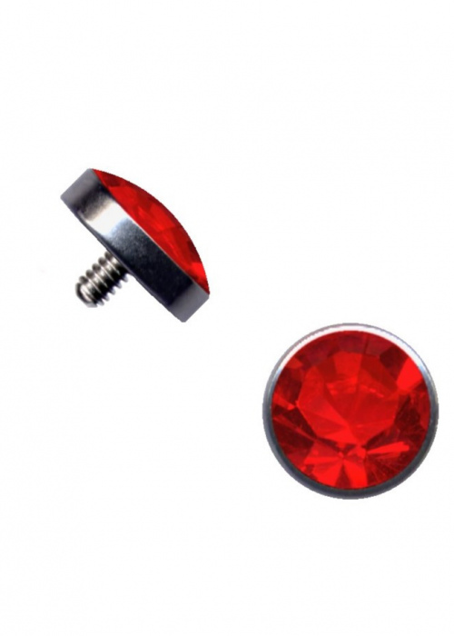 Top Dermal Anchor Surgical Steel Crystal Red