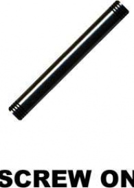 Straight Bar Surgical Steel Black with Thread