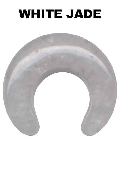 Dehnungssichel Naturstein weiße Jade 6mm