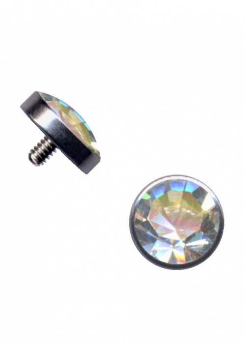 Top Dermal Anchor Surgical Steel Crystal White Clear
