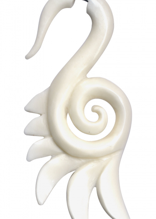 Fake Dehnungssichel Dehnungsspirale Knochen Stahl Weiss Schwan 1,6mm